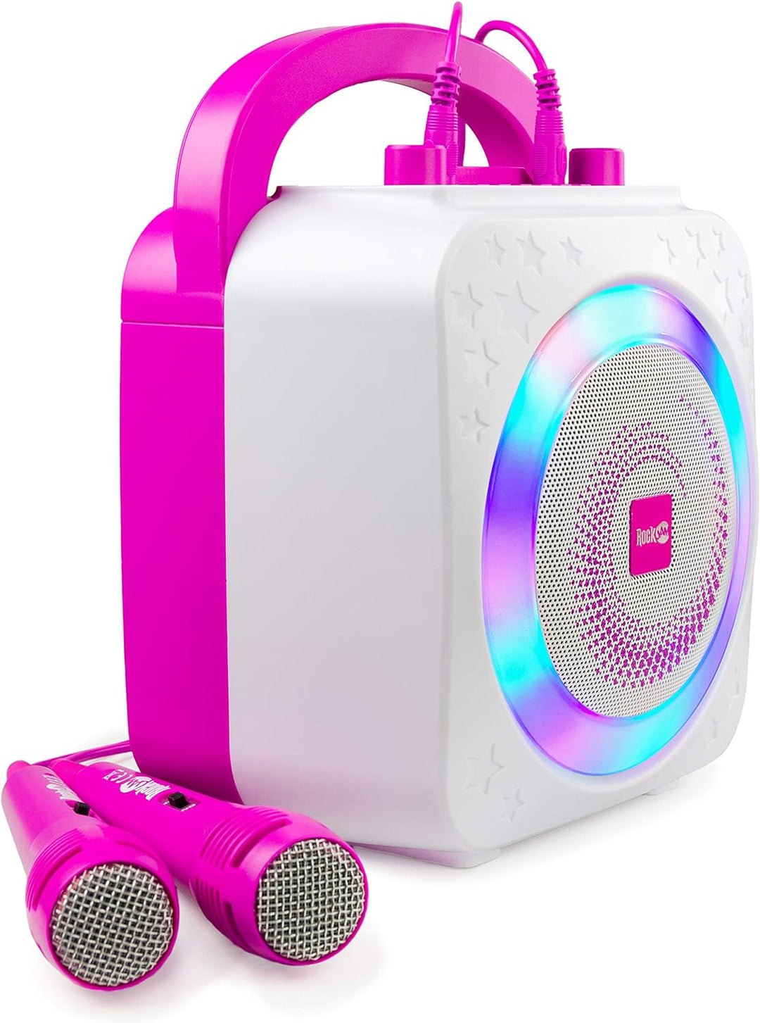 RockJam 10-Watt Rechargeable Bluetooth Karaoke Machine with Two Microphones, Voice Changing Effects