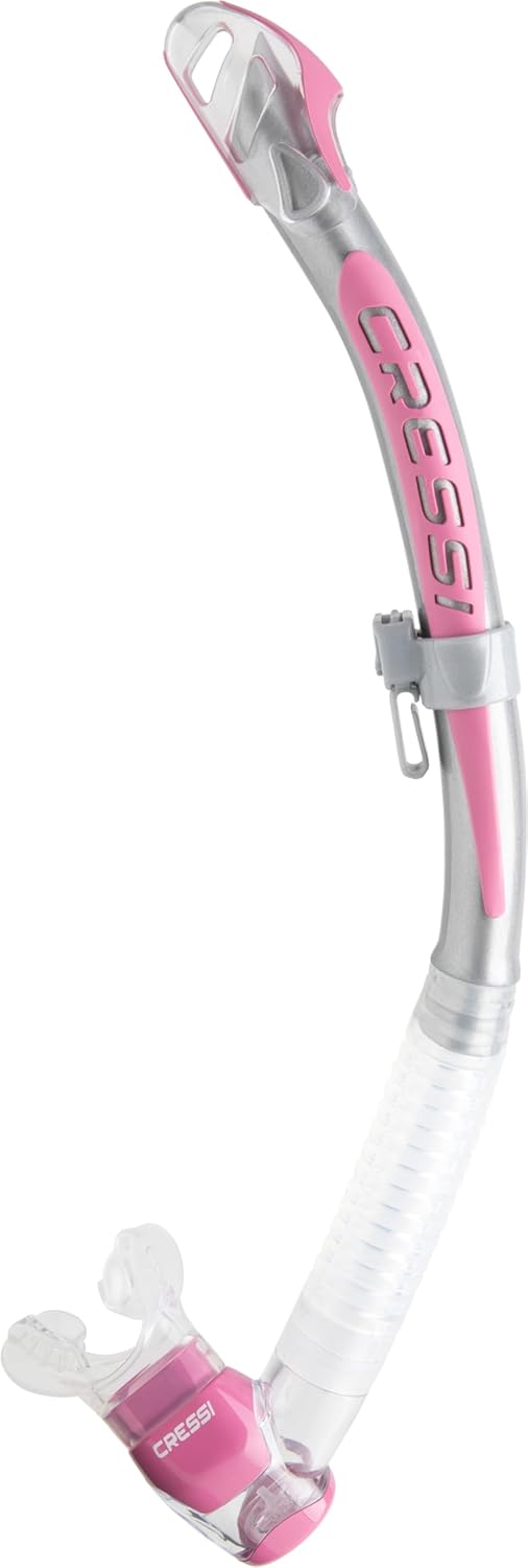 Cressi Unisex-Adult Corfu Snorkel Schnorchel Einheitsgrösse Transparent/Silber/Rosa, Einheitsgrösse