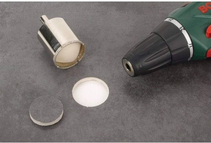 wolfcraft Ceramic Diamant-Lochsäge 5940000 – Bohrkrone inkl. Zentrierbohrer für den Akkuschrauber –