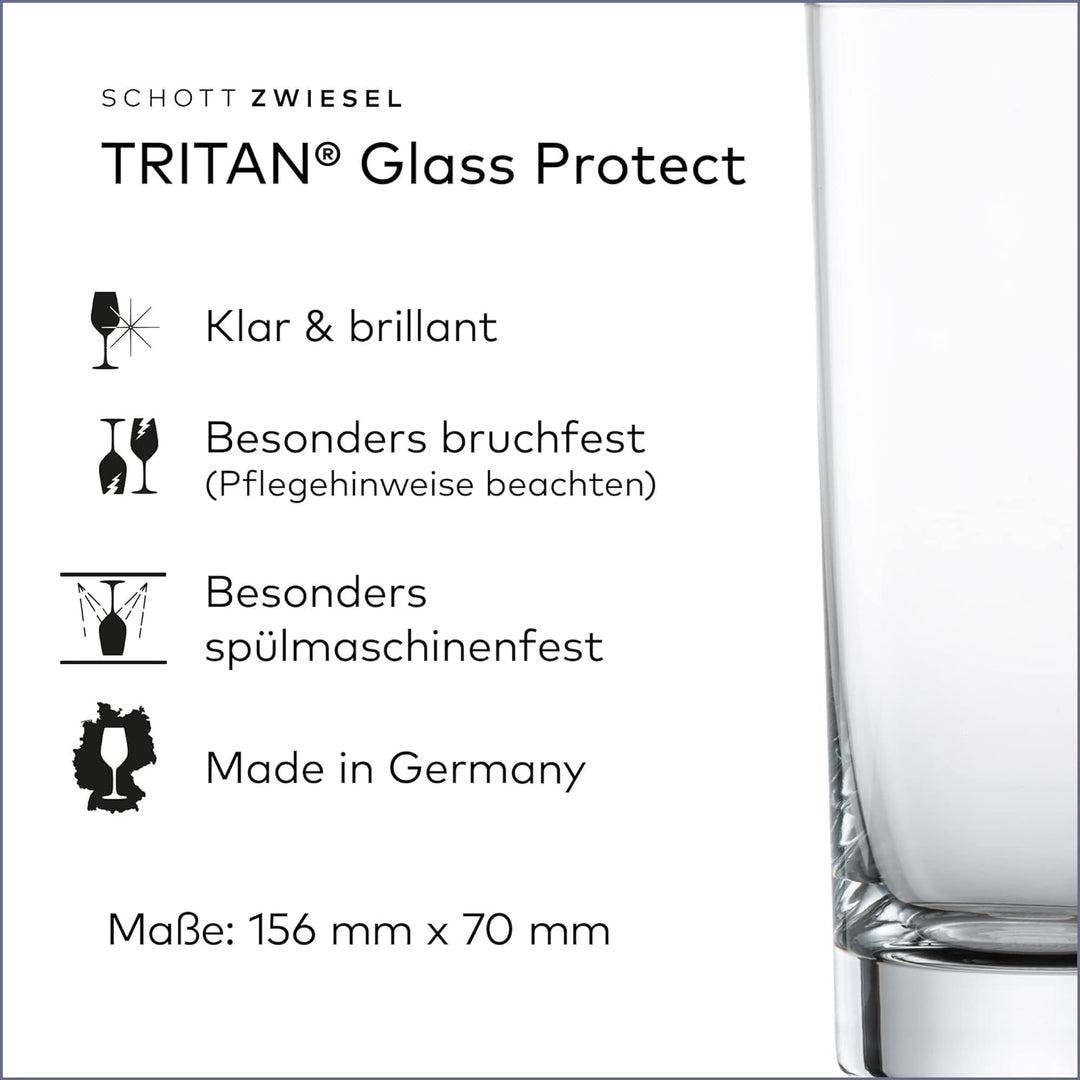 SCHOTT ZWIESEL Longdrinkglas Basic Bar Selection (6er-Set), geradliniges Trinkglas für Longdrinks, s
