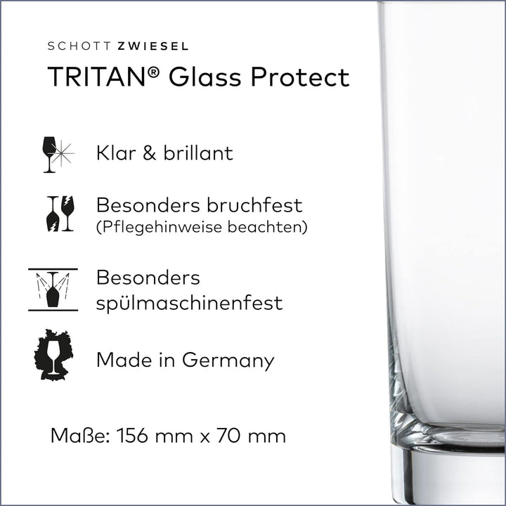 SCHOTT ZWIESEL Longdrinkglas Basic Bar Selection (6er-Set), geradliniges Trinkglas für Longdrinks, s