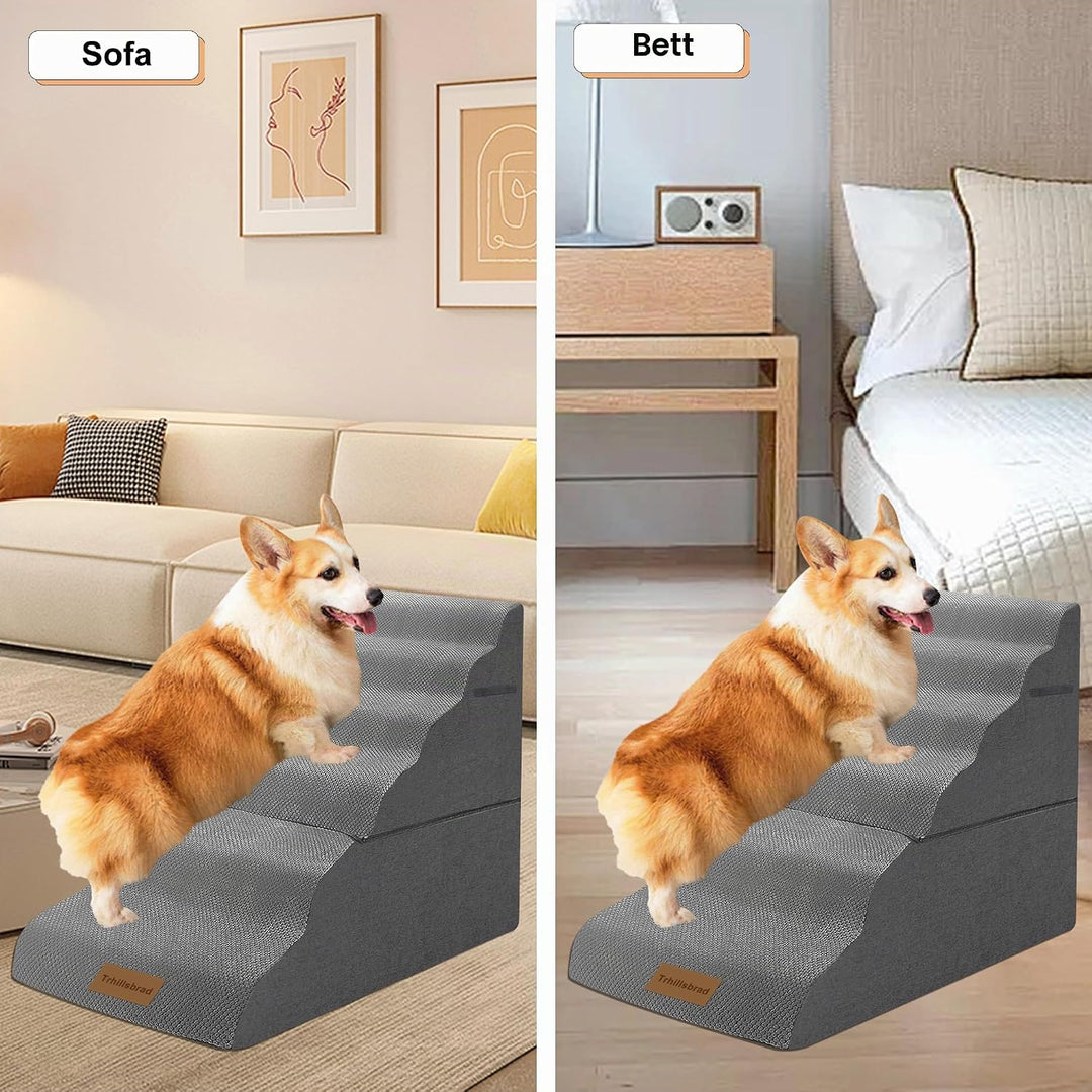 2-1 Hundetrepen für hohe Betten 70cm hoch, 6-Schritt Haustier Treppen/Schritte für kleine grosse Hun