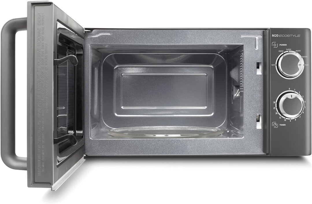 CASO | M20 Ecostyle Mikrowelle | einfache Bedienung, 20 L Garraum, 700 Watt Leistung, Drehteller Ø 2
