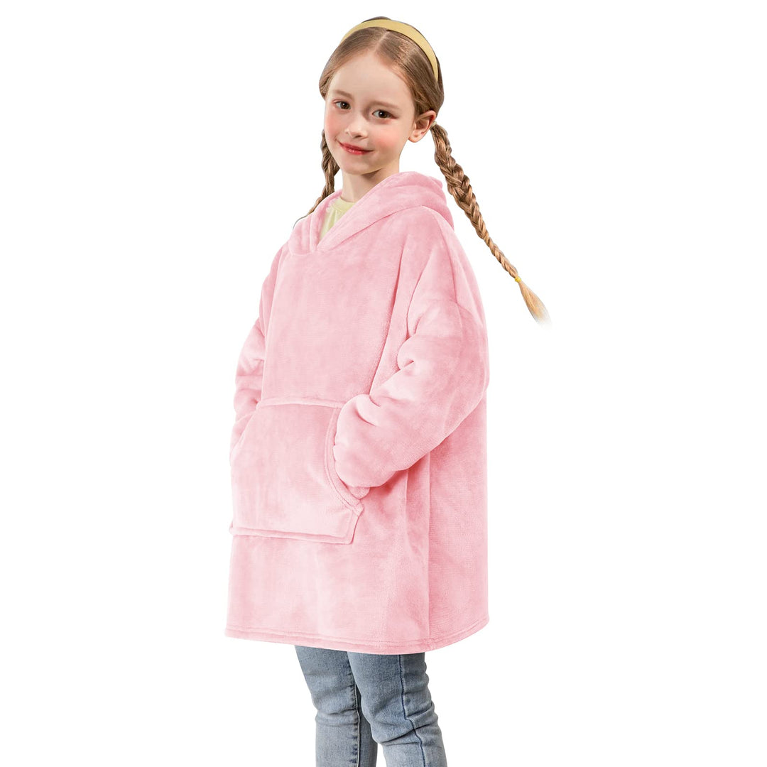 Uplayteck Übergrosse Hoodie Decke zum Anziehen Kinder, Super Weiche und Warme Oversize Flanell Pullo