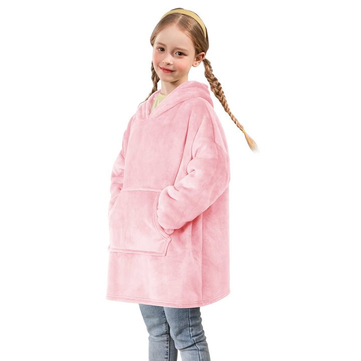 Uplayteck Übergrosse Hoodie Decke zum Anziehen Kinder, Super Weiche und Warme Oversize Flanell Pullo