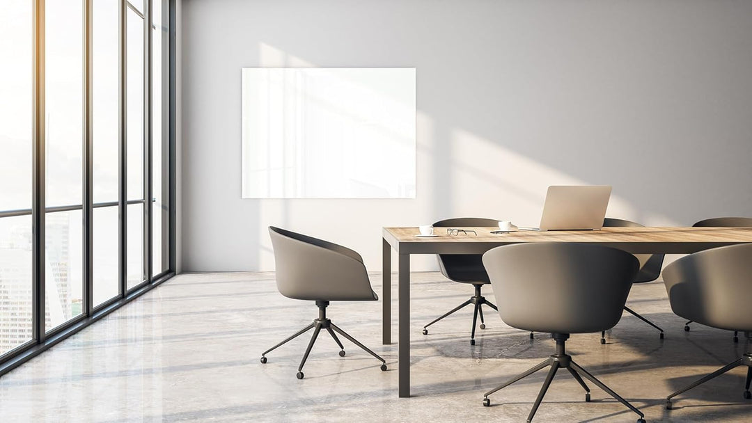 ALLboards Glasboard Magnetisch Weiss 100x80cm, Rahmenlos, Glastafel, Magnettafel, Gehärtetes Glas, W