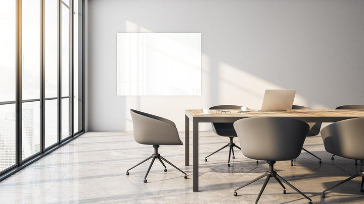 ALLboards Glasboard Magnetisch Weiss 100x80cm, Rahmenlos, Glastafel, Magnettafel, Gehärtetes Glas, W