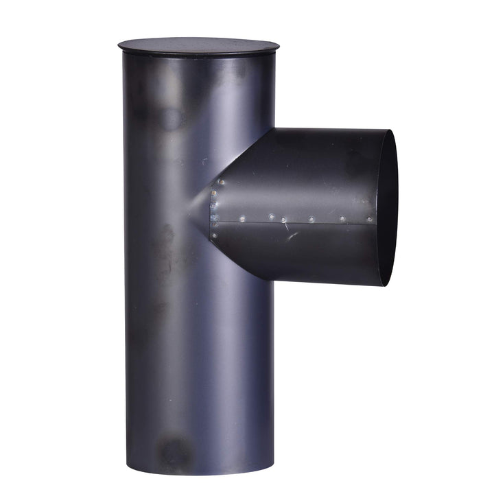 FIREFIX O120/KK Blauglanzblech Kapselknie, 300 mm lang, ø 120 mm - Ofenrohre aus Stahlblech, 0,6 mm