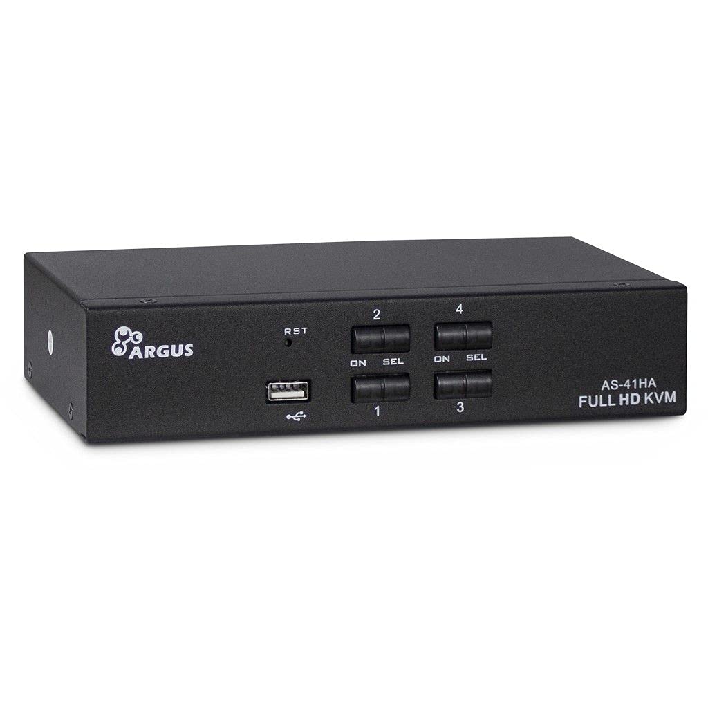 Inter-Tech KVM KVM-AS-41HA HDMI line in 4X HDMI 8X 3,5mm 3pol. Klinke 1 Power line Out 2X USB 2X 3,5