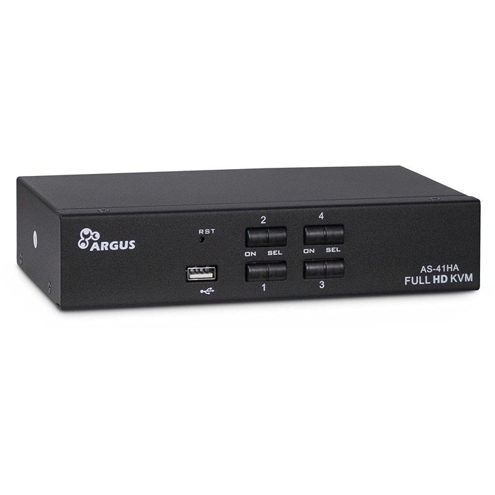 Inter-Tech KVM KVM-AS-41HA HDMI line in 4X HDMI 8X 3,5mm 3pol. Klinke 1 Power line Out 2X USB 2X 3,5