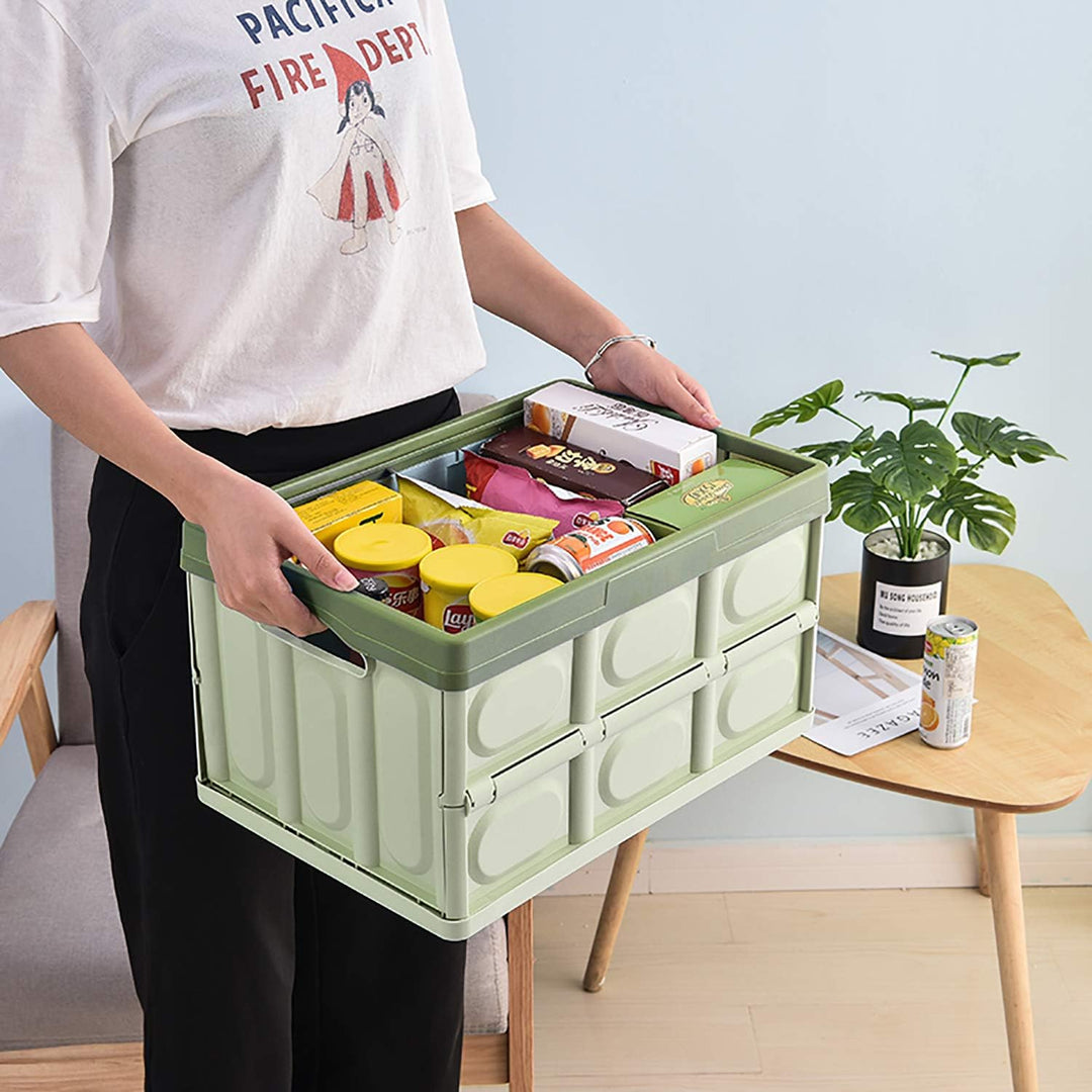 Yiketary 2er Pack Faltbare Aufbewahrungsbehälter mit Deckel Kisten Kunststoff Klappbox Transportbox