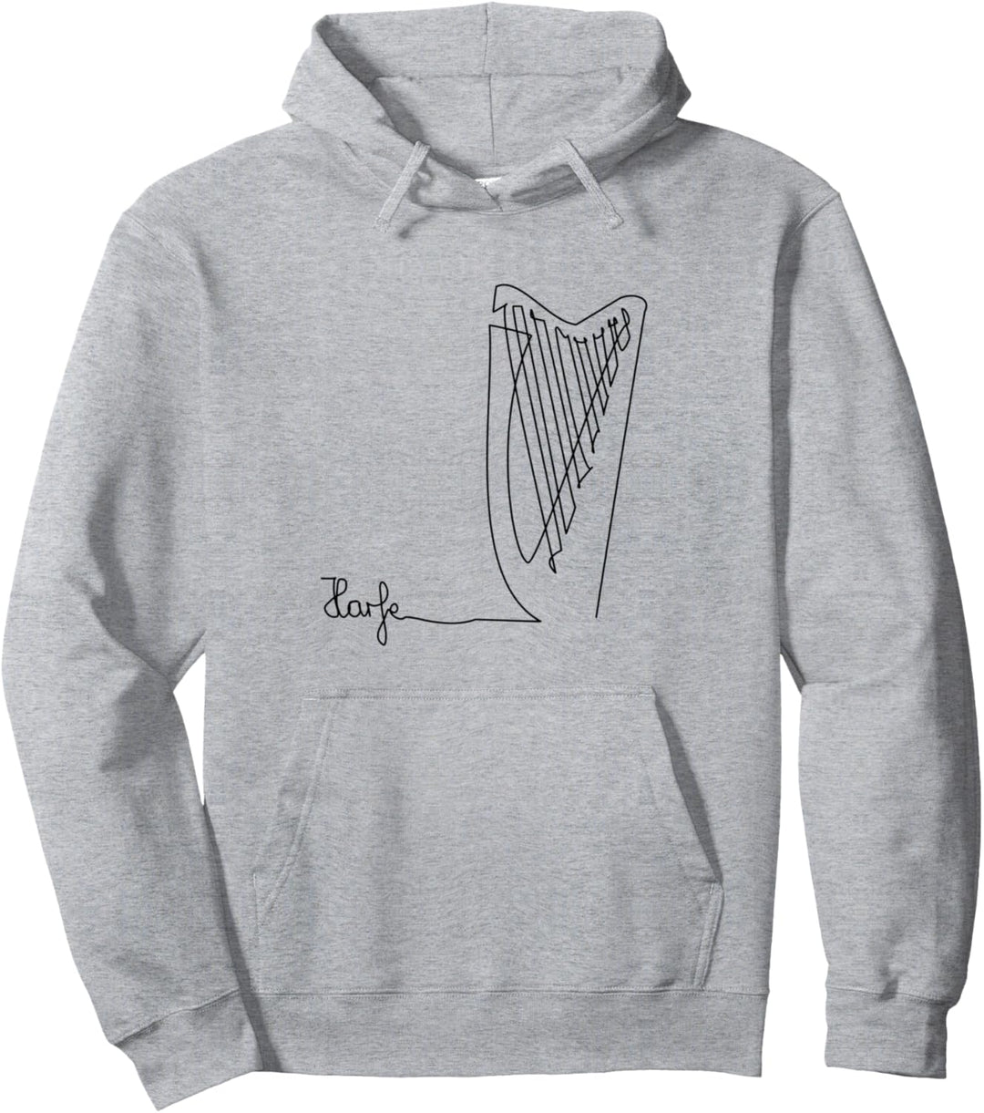 Harfe One-Line Musiker Design Sinfonie-Orchester Pullover Hoodie