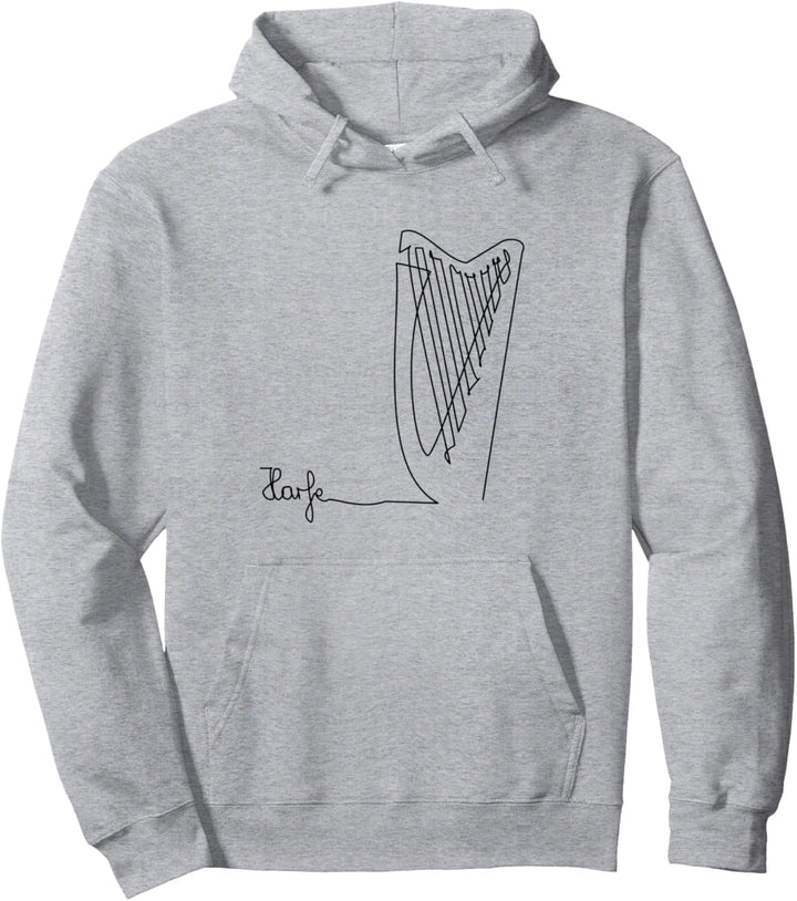 Harfe One-Line Musiker Design Sinfonie-Orchester Pullover Hoodie