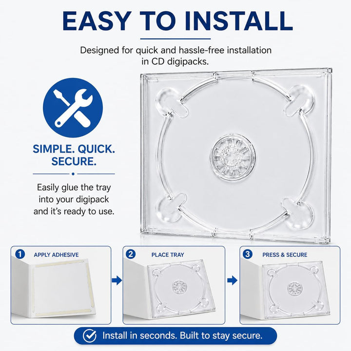 10 x Durchsichtiges CD-Disc-Digitray für Digipacks