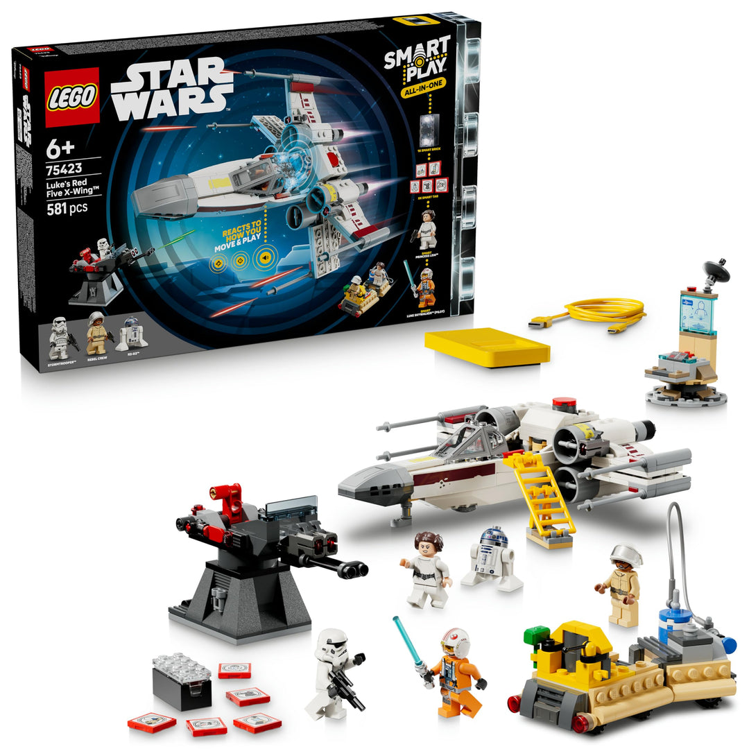 LEGO Star Wars 75423 SMART Play: Lukes Rot Fünf X-Wing - Interaktives All-in-1 Spielset mit SMART Br