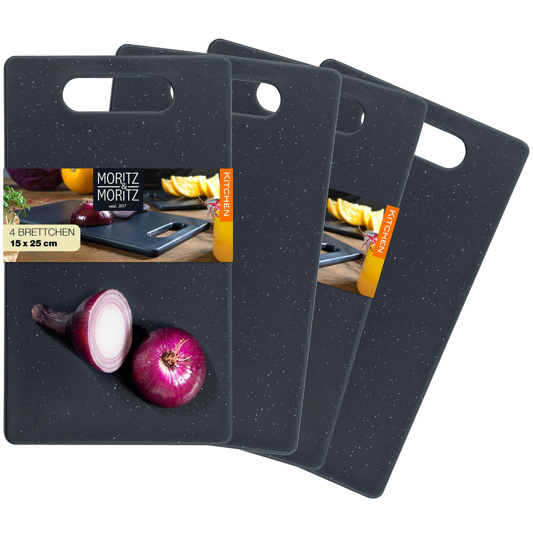 Moritz & Moritz 4x Schneidebrett Kunststoff Set in Granit Optik - 25 x 15 cm - Schneidebretter BPA f