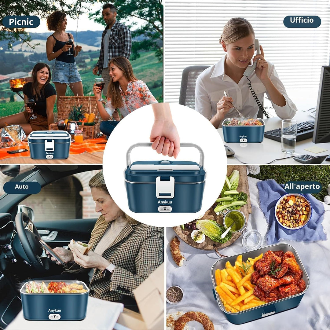 100W Elektrische Lunchbox 1,8L 3-in-1 12V/24V/220V Beheizte Lunchbox Tragbare für Auto/LKW/Büro/Haus