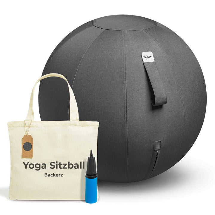 Sitzball Büro Ergonomisch 75 cm, Ergonomische Sitzmöbel für Büro und Heimbüro, Langlebiger Stoff, Gy