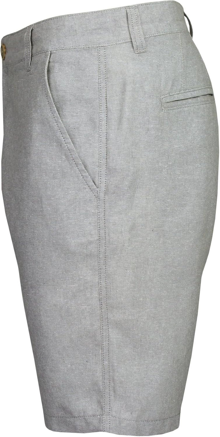 Xact Herren Leinen 23cm Tailored Chino Shorts, Regular Fit 36W Grey (Linen), 36W Grey (Linen)