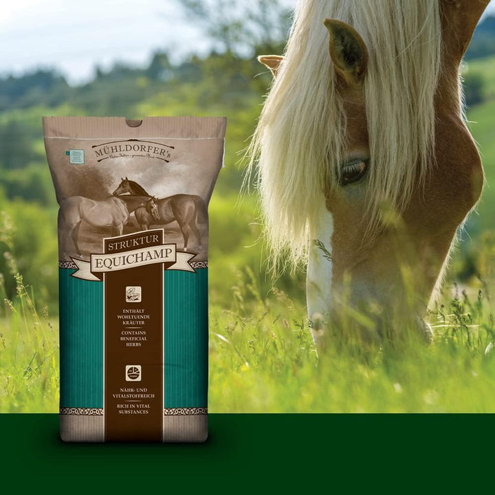 Mühldorfer Struktur Equichamp - 20 kg - Vitalstoffkonzentrat mit wohltuenden Kräutern - Strukturreic
