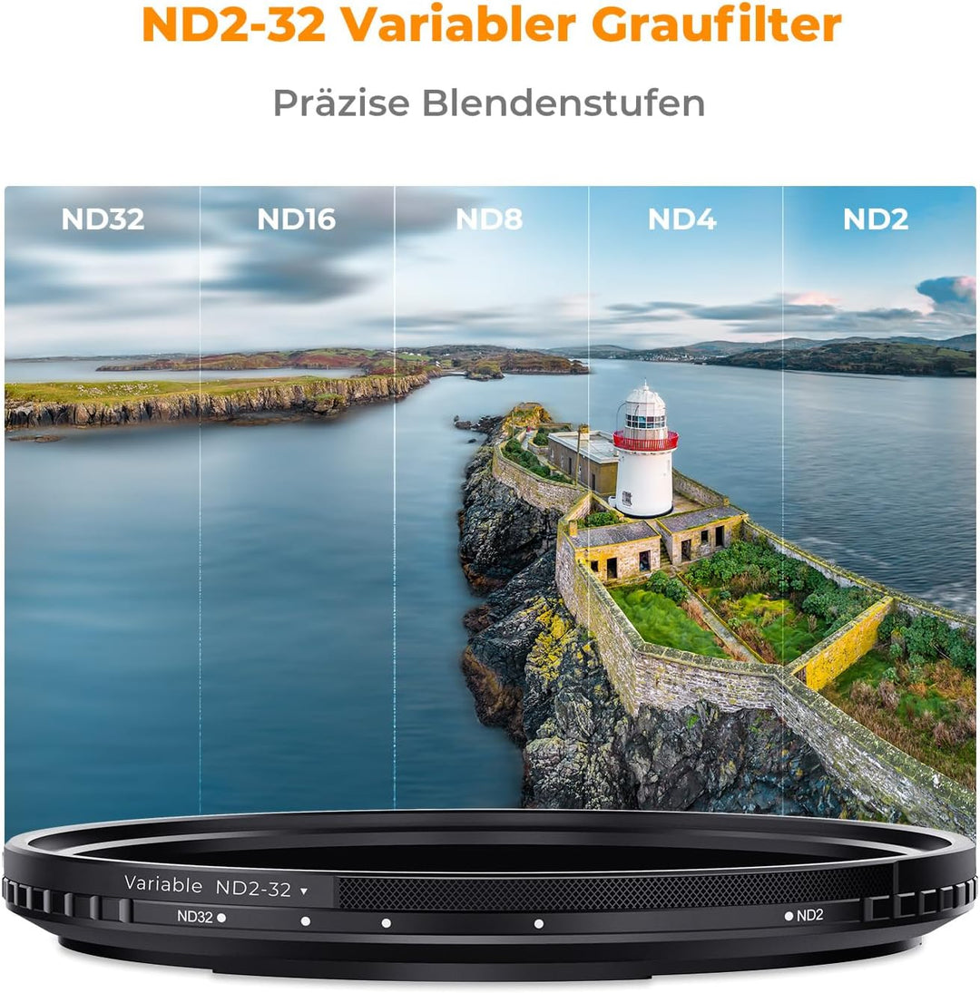 K&amp;F Concept Nano-X Magnetischer ND Filter 67mm Variabler Graufilter ND2-32 (1-5 Stop) Neutral Graufi