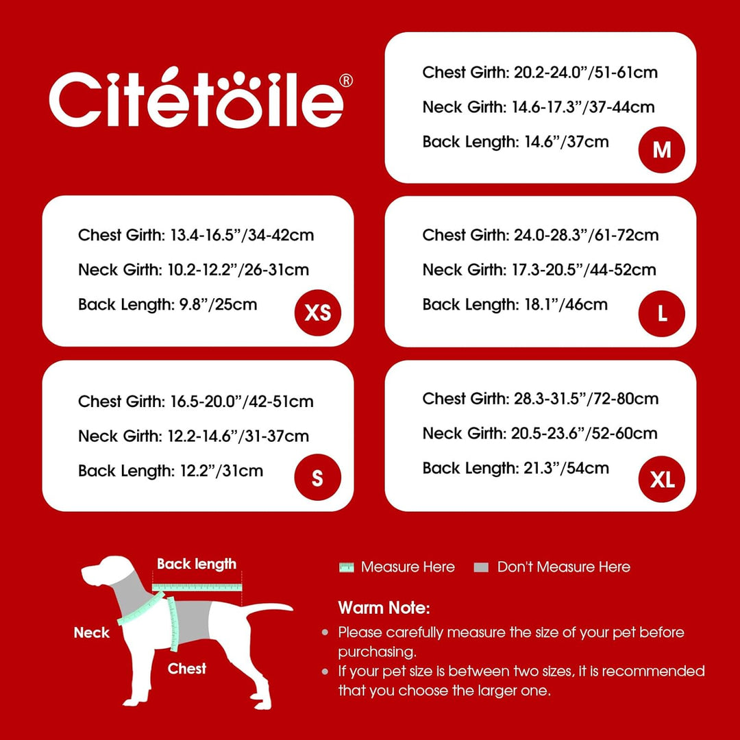 CITÉTOILE Hundemantel Kariert, Warmer Hunde Winterjacken Futter aus Fleece für kleine/grosse/mittler