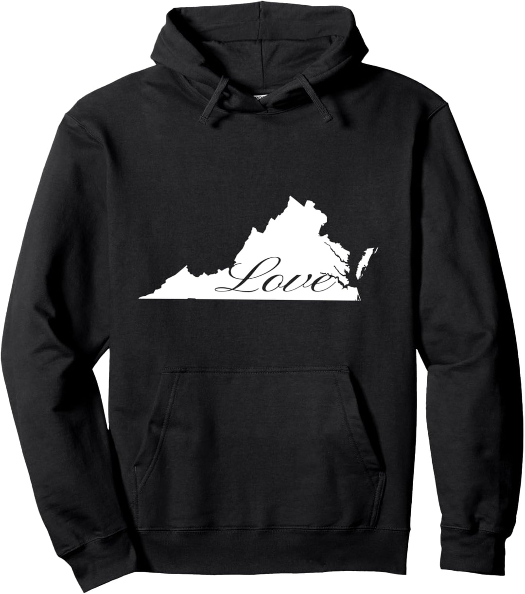 Virginia Cursive Love State Pride Pullover Hoodie