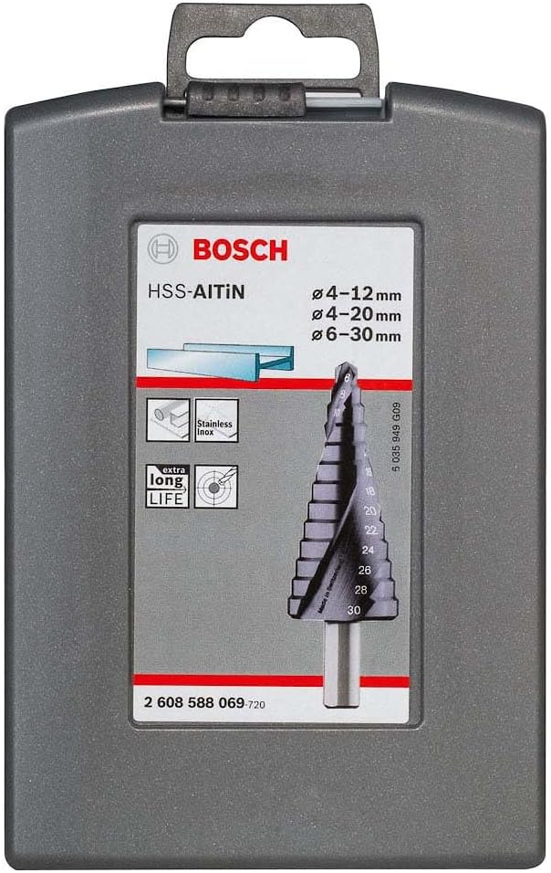 Bosch Professional3tlg. Stufenbohrer-Set HSS-AlTiN mit 3-Flächen-Schaft