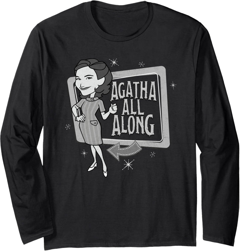 Marvel WandaVision Agnes Agatha All Along Retro Langarmshirt