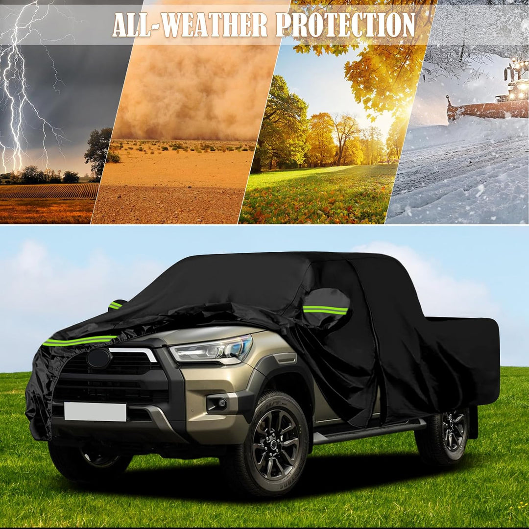 Autoabdeckung Wasserdicht Ersatz für 2004-2025 Toyota Hilux Crew Cab, Vollgarage Autoplane Staubdich