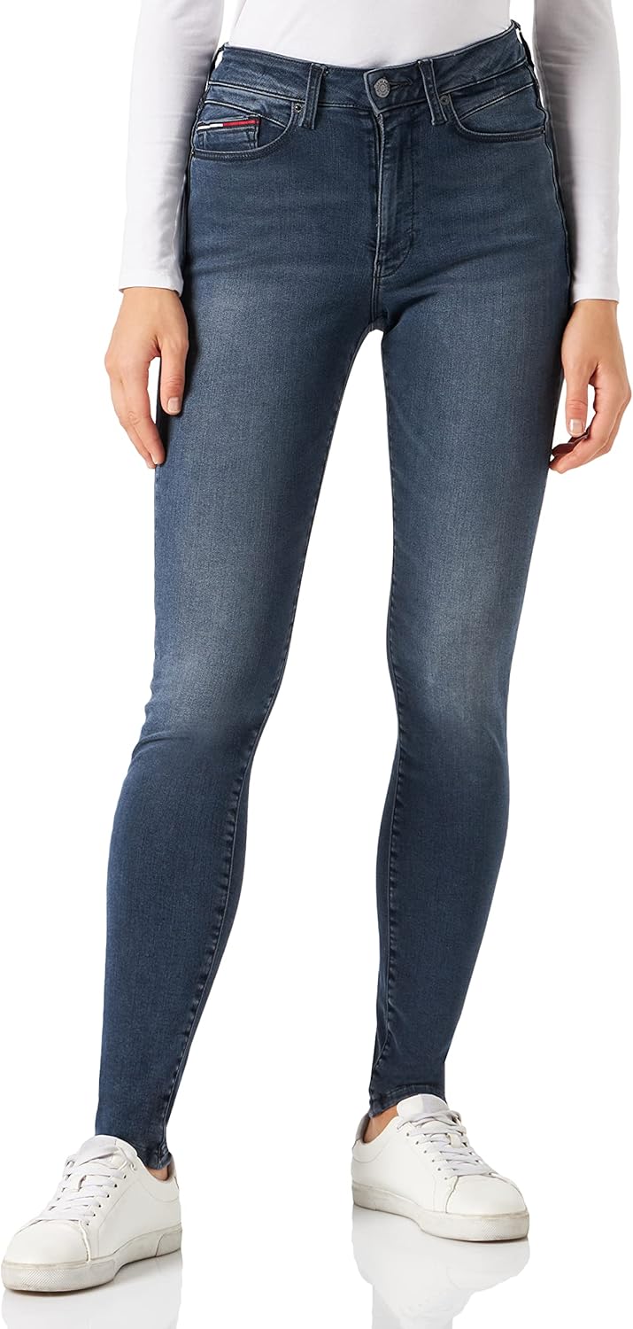 Tommy Jeans Damen Sylvia Hr Super Skny Dynrdb Hose 27W / 32L Dynm Raven Dark Blue Stretch, 27W / 32L