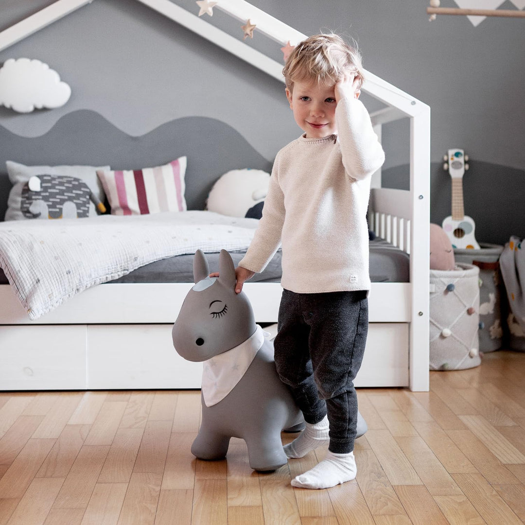 Kindsgut Hüpf-Tier für Kinder, dezente und Moderne Farben, liebevolle Details, inklusive Luftpumpe,