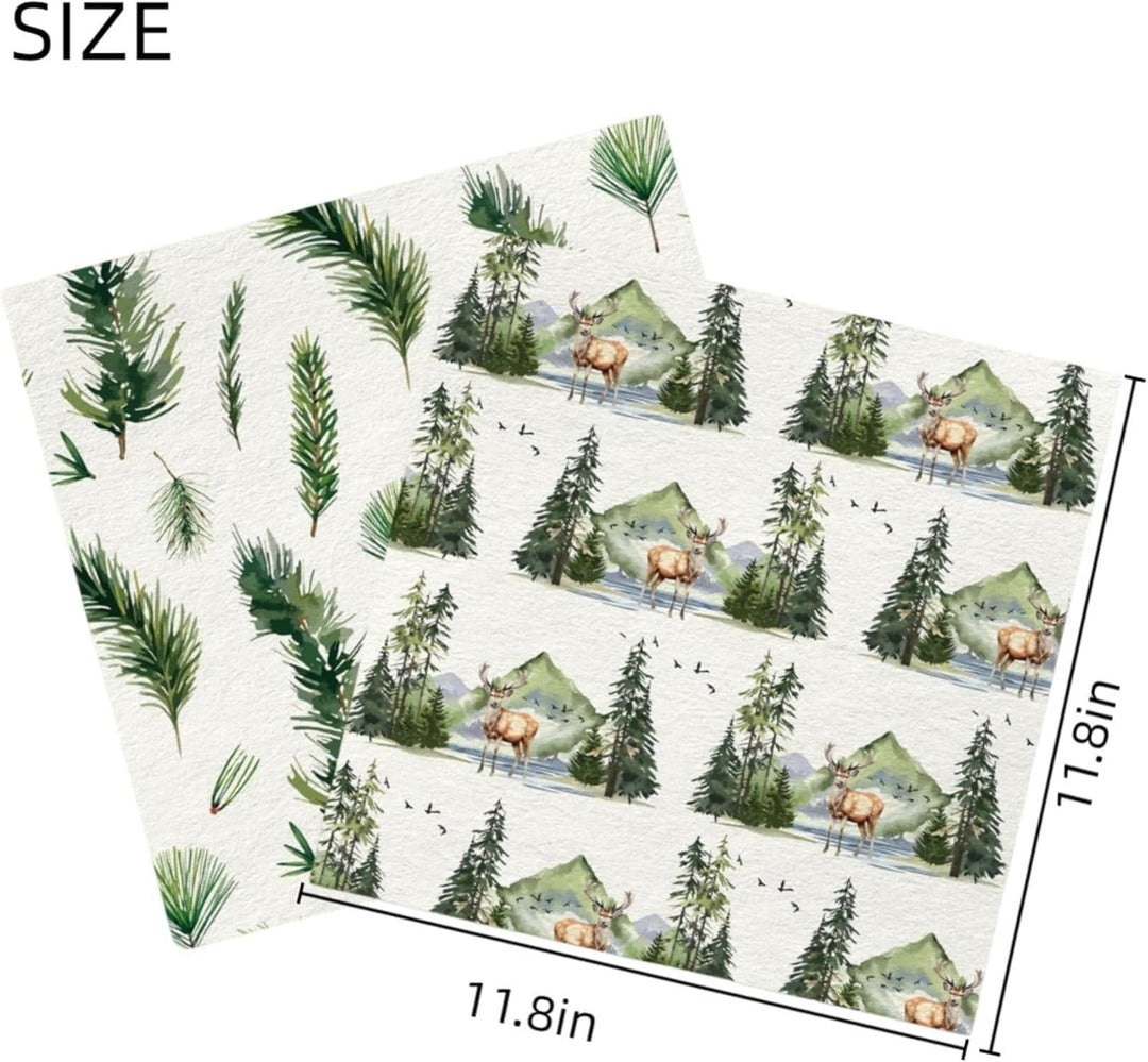 Waldmuster Scrapbooking Papier 30x30 cm, 24 Blatt/12 Designs Doppelseitiges Bastelpapier, Weihnachts
