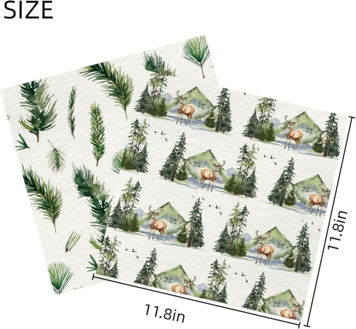 Waldmuster Scrapbooking Papier 30x30 cm, 24 Blatt/12 Designs Doppelseitiges Bastelpapier, Weihnachts
