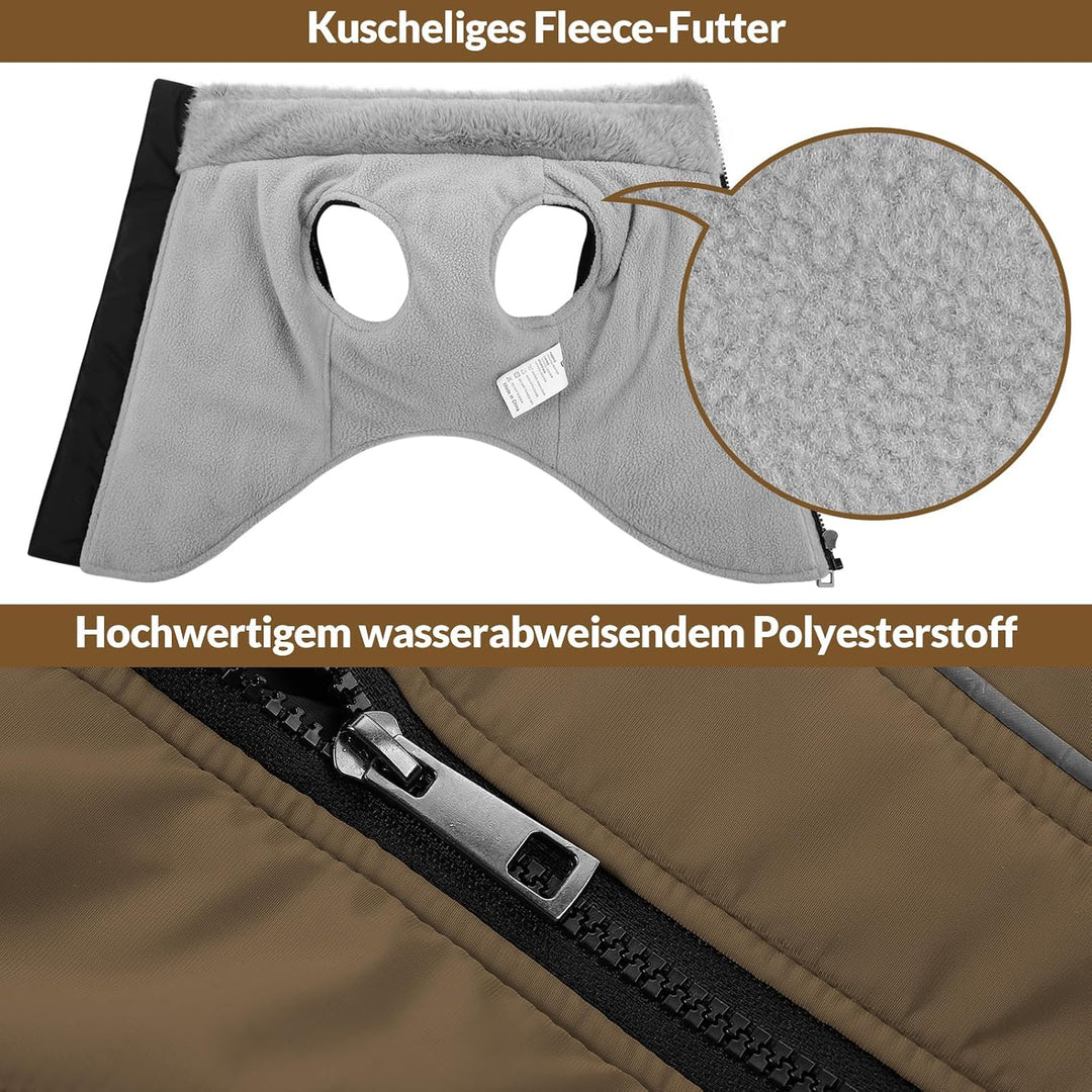 Hundemantel Winter Warm Hunde Jacke kleine Hunde,Leichte Wattierung, Wasserabweisend, Reflektierend