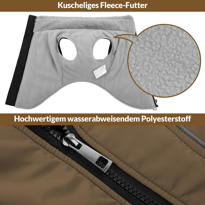 Hundemantel Winter Warm Hunde Jacke kleine Hunde,Leichte Wattierung, Wasserabweisend, Reflektierend