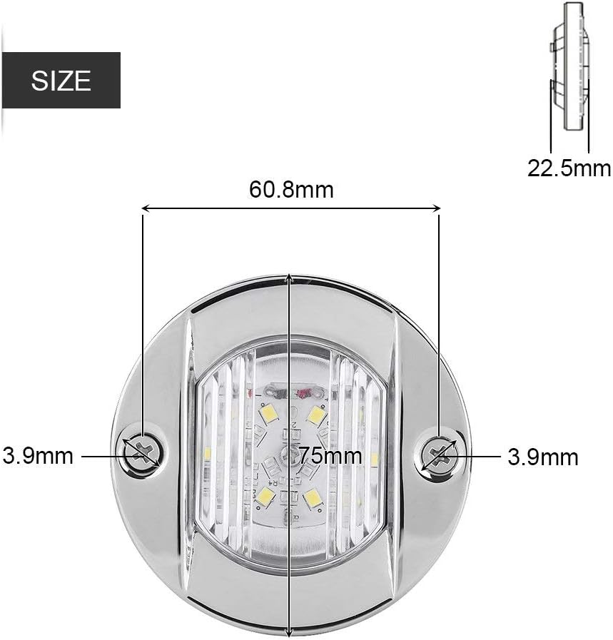 Keenso Marine Hecklicht, 12V Wasserdicht Boot Licht LED Navigationslicht Hecklicht Ankerlicht für Bo