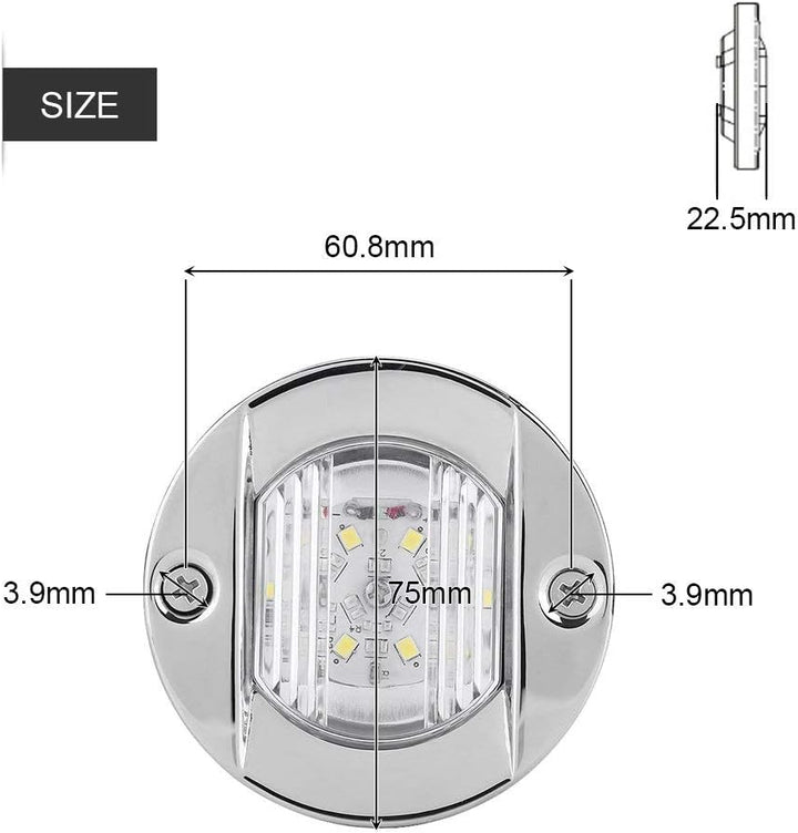 Keenso Marine Hecklicht, 12V Wasserdicht Boot Licht LED Navigationslicht Hecklicht Ankerlicht für Bo