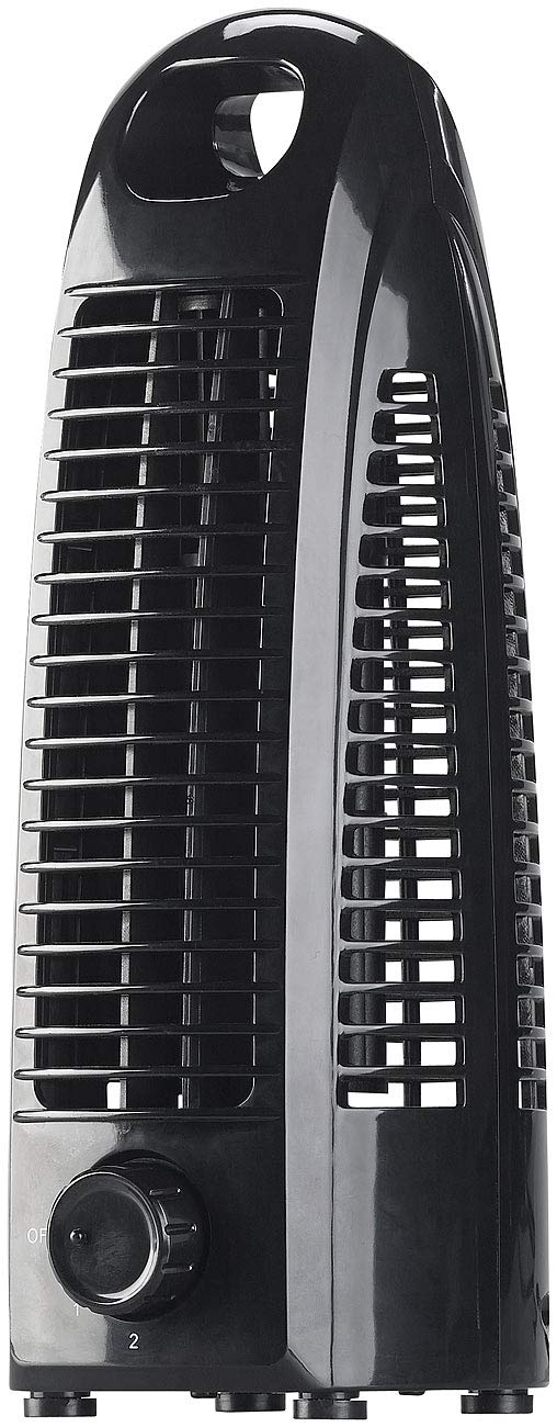 Sichler Haushaltsgeräte Kleiner Turmventilator: Turm-Tischventilator VT-110 mit 2 Geschwindigkeits-S