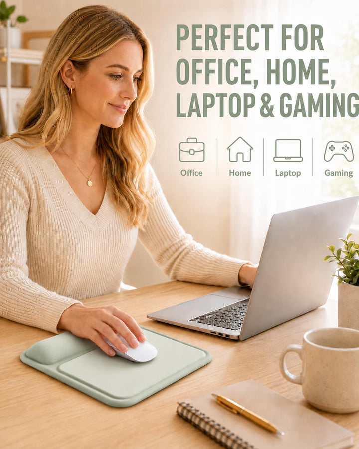 Mauspad mit gelkissen Handgelenkauflage,mousepad ergonomisch Vertieftes Anti-Druck Design, Rutschfes