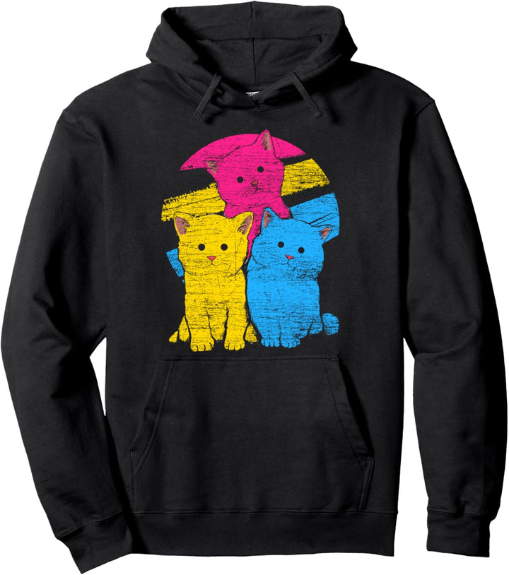 Pan Pride Queer LGBTQ Haustier Geschenk Pansexuell Katze Pullover Hoodie