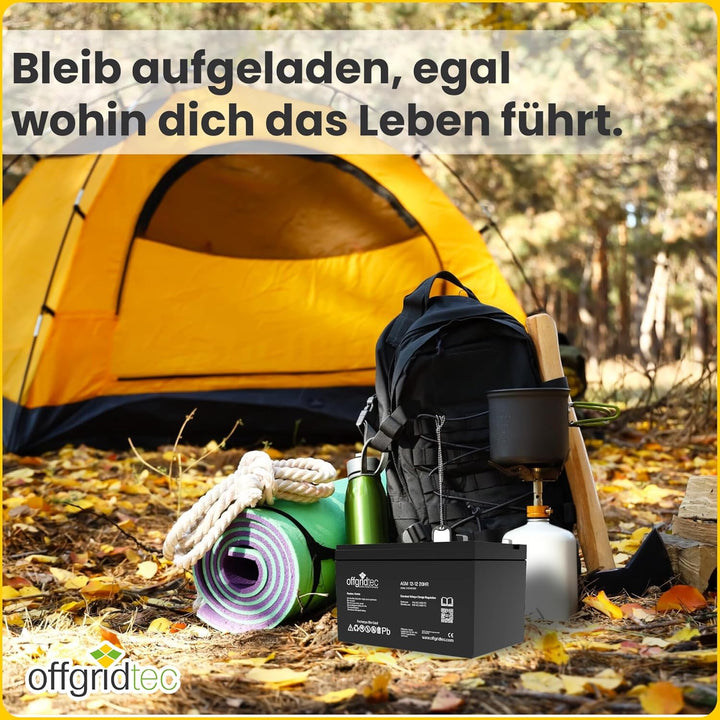 Offgridtec® 12Ah 12V Bleiakku AGM Zyklenfest USV Ersatz VRLA, 12Ah