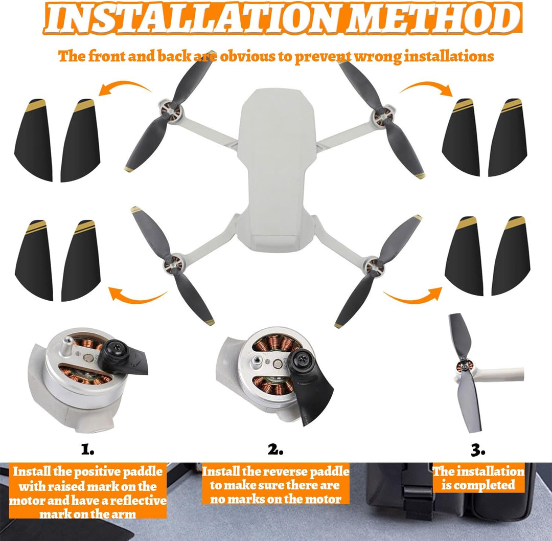 24Pcs Propeller für DJI Mini 4K, Mini 2 SE/ 2/ SE | Drohnen Ersatzpropeller Luftschrauben Set mit Sc