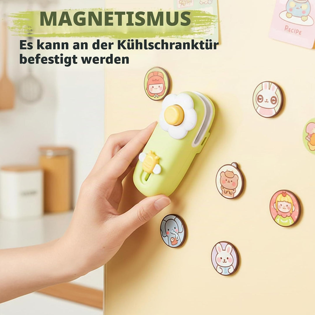 Mini Folienschweissgerät, USB Aufladung, 2 in 1 Hand Versiegelungsmaschine mit Cutter, Vakuumiergerä