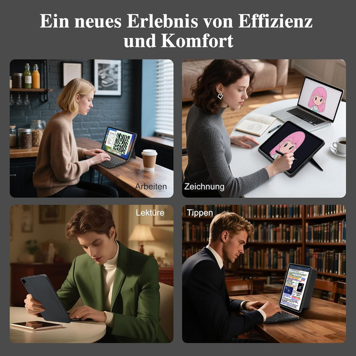 WIWU iPad Pro 11 Hülle mit Tastatur 3 in 1 Magnetische Abnehmbare Tasche Tastatur Ständer Beleuchtet