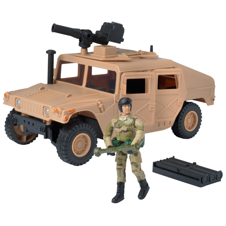 Peterkin World Peacekeeper Wüstenhumvee mit Militärfiguren und Zubehör, Massstab 1:18, Actionfiguren