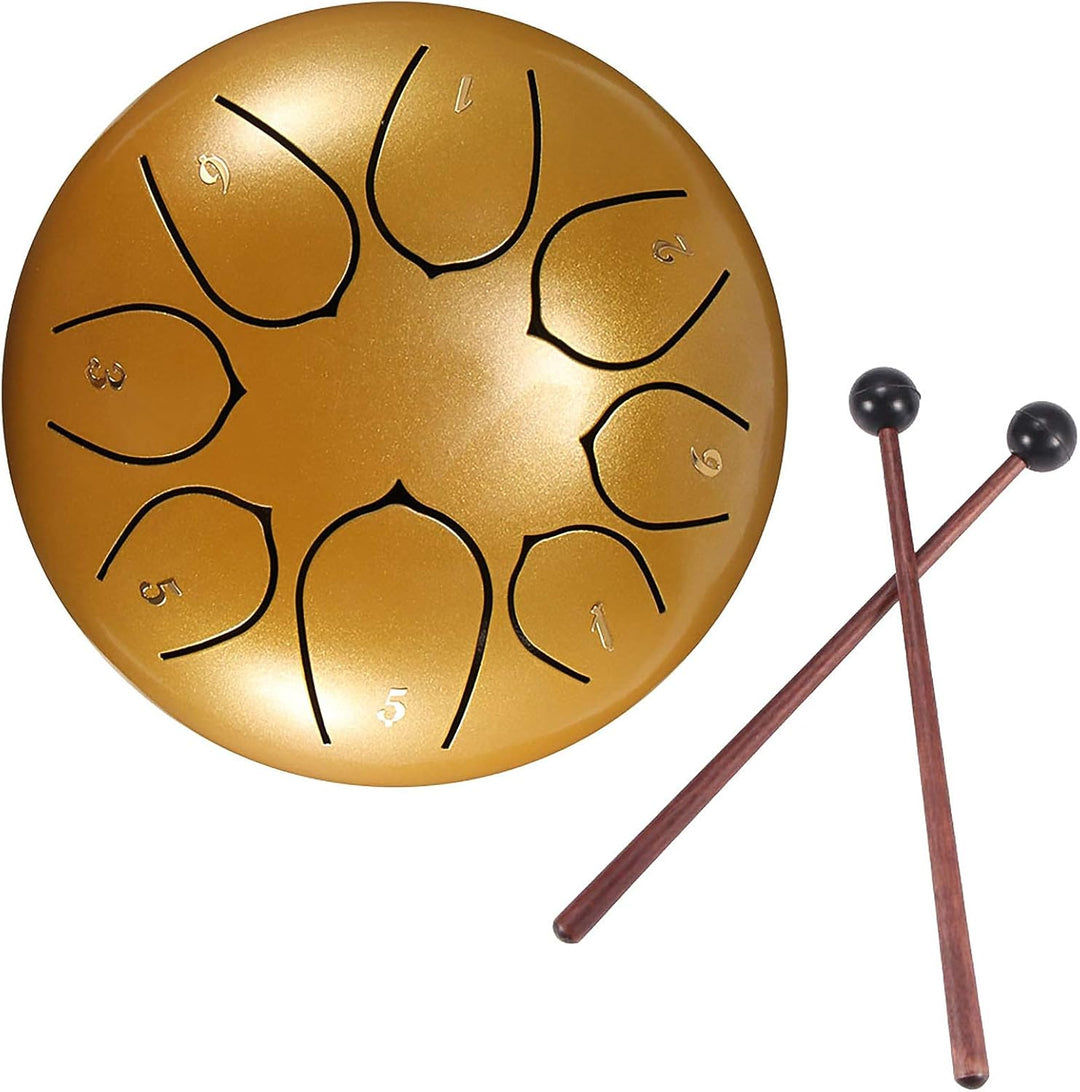 Konesky Steel Tongue Drum, 6 Zoll Stahlzungentrommel Hand Pan Percussion Drum für Meditation, 8 Tone