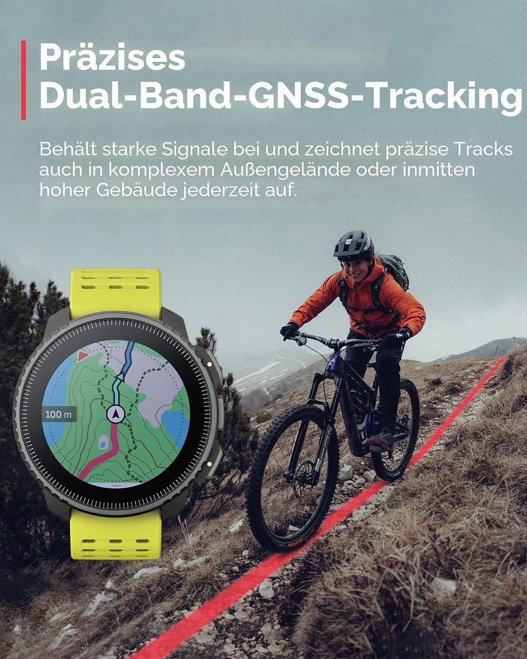 SUUNTO Vertikal: Abenteuer-GPS-Uhr, grosses Display, Offline-Karten, Solarladung Lime Black Edelstah