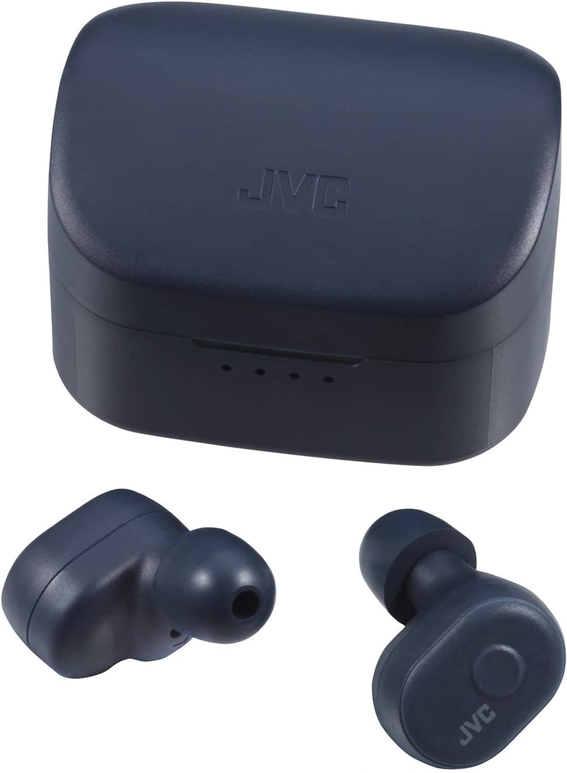 JVC HA-A10T-AU Truly Wireless In-Ear Bluetooth Kopfhörer mit Memory Foam Ohrstücken, Farbe Indigo-Bl