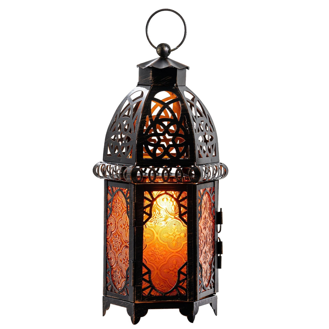 NEEDOMO Grosse dekorative Kerzenlaterne für Ramadan, 32.8 cm marokkanischer Stil, hängende Laternen,